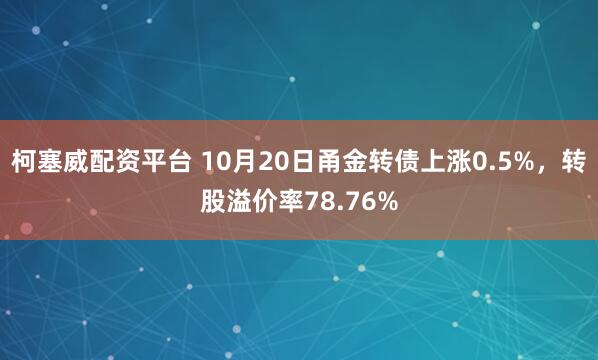 柯塞威配资平台 10月20日甬金转债上涨0.5%，转股溢价率78.76%